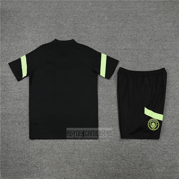Chandal del Manchester City Manga Corta 2022-2023 Negro - Pantalon Corto